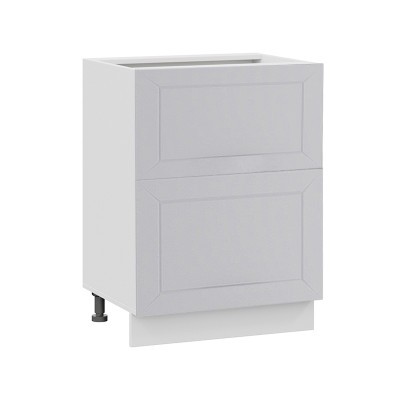 Шкаф нижний с 2-мя ящиками «Вектор» Белый/Soft Light Grey Ш600