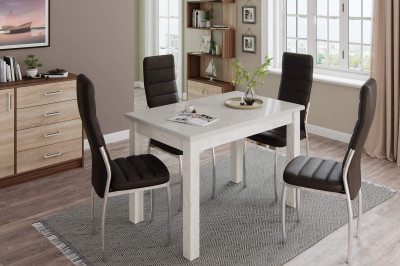 Стол обеденный Бостон-1 Дуб крафт белый/белый гранит