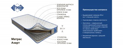 Матрас «Азарт» 800*1900*200, жаккард/тик