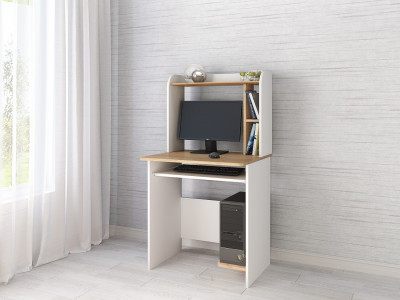 Компьютерный стол «Грета-1» (Белый/Дуб крафт золотой)