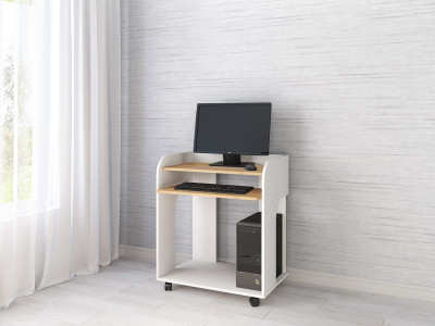 Компьютерный стол «Грета-10» (Белый/Дуб крафт золотой)