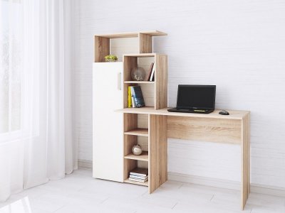 Компьютерный стол «Квартет-7» (Дуб сонома/Белый)