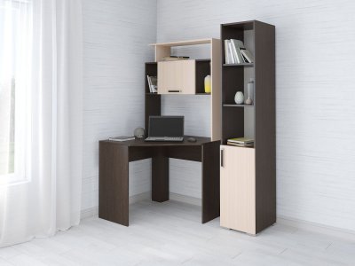 Стол компьютерный «Квартет-12» с пеналом (Венге/Дуб молочный)