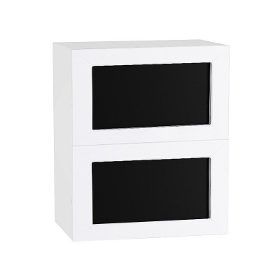 Шкаф верхний горизонтальный 2 фасада стекло «Вектор» Белый/Soft White Ш800