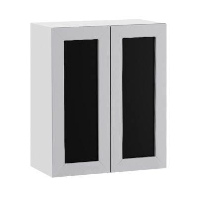 Шкаф верхний с 2-мя остекленными дв. «Вектор» (Белый/Soft Light Grey) В720 Ш700