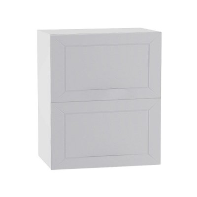 Шкаф верхний горизонтальный 2 глухих фасада «Вектор» Белый/Soft Light Grey В720 Ш600