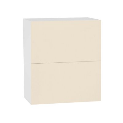Шкаф верхний горизонтальный 2 глухих фасада «Канди» Белый/Ваниль глянец В720 Ш600