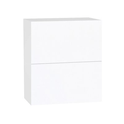 Шкаф верхний горизонтальный 2 глухих фасада «Канди» Белый/Белый глянец В720 Ш600