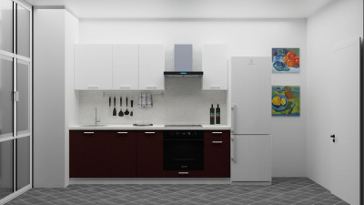 «Канди» (Белый глянец/Вишневый глянец)