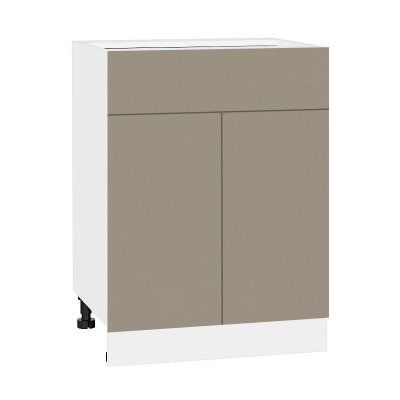 Шкаф нижний 2 дв 1 ящик «Канди» Белый/Капучино глянец Ш600