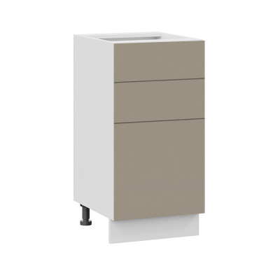 Шкаф нижний 3 ящика «Канди» Белый/Капучино глянец Ш400