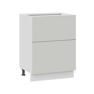 Стол нижний с 2-мя ящиками «Лофт» Белый/Soft Light Grey Ш600