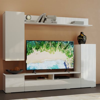 Гостиная Диаманд белый глянец