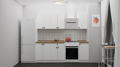 Кухонный гарнитур «Лофт» (Soft White)