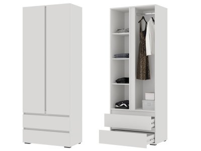 ХЕЛЕН ШК 01 Шкаф 2х створчатый БЕЛЫЙ/БЕЛЫЙ