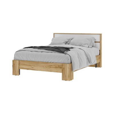 ХЕЛЕН КР 02 Кровать 1.4х2.0 БЕЛЫЙ/ДУБ КРАФТ ЗОЛОТОЙ