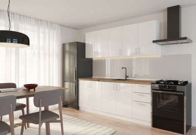 Кухня Стайл 2м Белый Бриллиант/Дуб классический