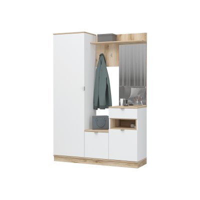 Прихожая ЮККИ ПР 1400 БЕЛЫЙ/ДУБ ДЕЛАНО