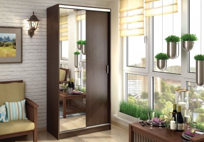 Шкаф-купе АЛЬЯНС 1,0 м ВЕНГЕ/ВЕНГЕ