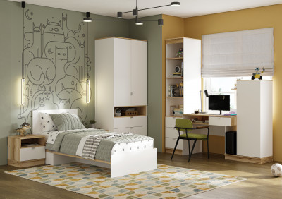 Набор десткой мебели ЮККИ 4 Дуб Делано/Белый шагрень