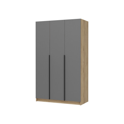 Лион ШК-02 Шкаф 3-х створчатый Дуб крафт/Графит серый