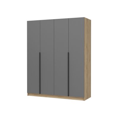 Лион ШК-03 Шкаф 4-х створчатый Дуб крафт/Графит серый