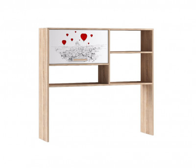 Надстройка на стол Бланка дуб сонома/ белый с фотопечатью