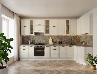 Кухонный гарнитур «Соло» Кантри Белый