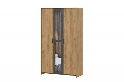 МСП 1 Шкаф трехстворчатый Дуб Золотой/Камень Темный