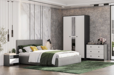 Спальня Дольче Графит/Белый