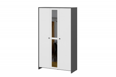 Шкаф трехстворчатый Дольче Графит/Белый