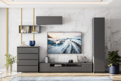 Гостиная Денвер Графит серый