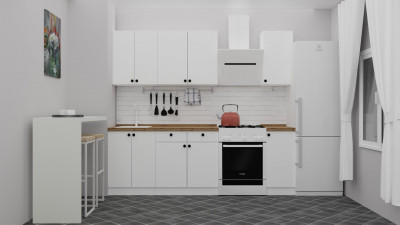 Кухонный гарнитур «Лофт» №2 (Soft White)