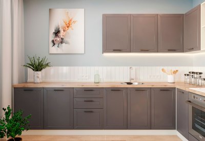 Кухонный гарнитур «Вектор» Soft Smoky/Soft Dark Grey
