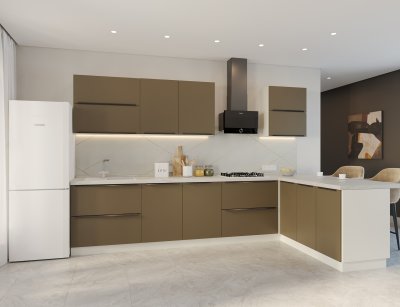 Кухонный гарнитур «Стайл» (Матовый темно-серый)