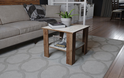 Стол журнальный Консул-9 дуб крафт табачный/дуб крафт белый