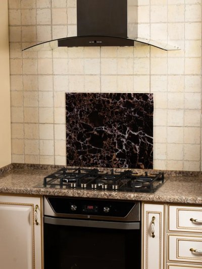 Стеклянный кухонный экран. Мрамор. Рисунок №1