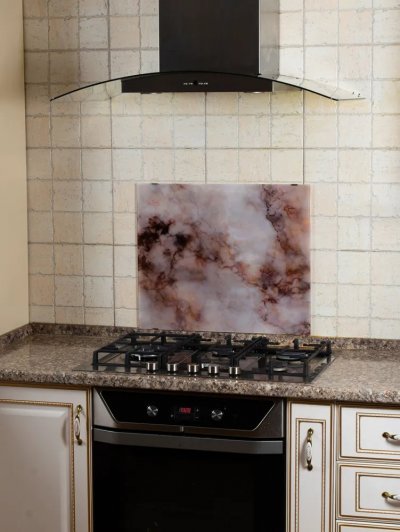 Стеклянный кухонный экран. Мрамор. Рисунок №4