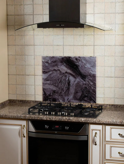 Стеклянный кухонный экран. Мрамор. Рисунок №5