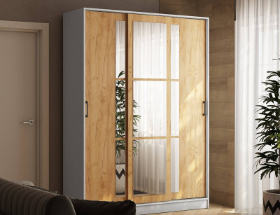 Шкаф-купе Стиль-2 1600 белый/дуб крафт золотой