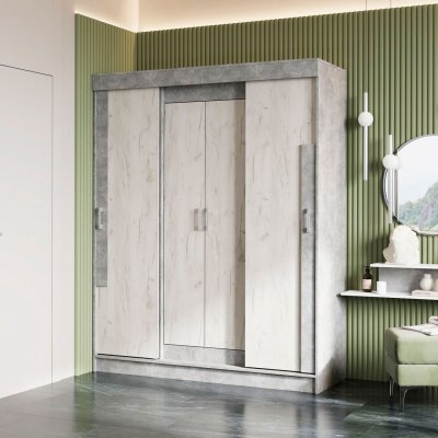 Гамма ШК-01 шкаф-купе дуб крафт белый/ателье светлый