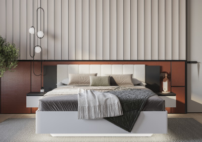 Модульная спальня Шарм композиция 1 графит/белый