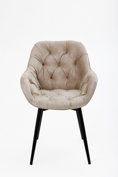 Стул поворотный «Bottega» Dark Muar, иск.замша Shell Lighte Beige (Светло бежевый)