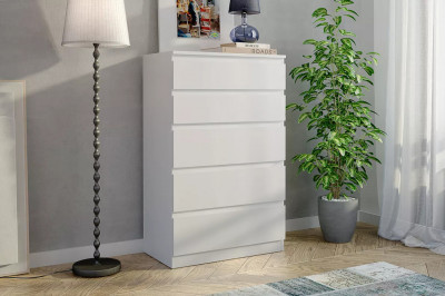 Комод 5 ящиков Морвик 465.01 Белый