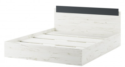 Кровать КР1600 БЕАТРИС Крафт белый-Антрацит