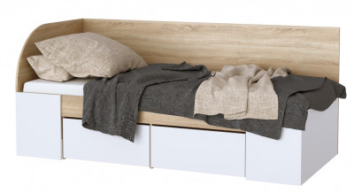 Кровать-софа «БЕАТРИС» Дуб Сонома/Белый глянец