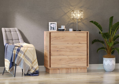 Комод 800 3Я ВЕРТИКАЛЬ Крафт золотой