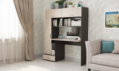 Письменно-компьютерный стол «ПКС-1» Дуб Венге цаво - Дуб Белфорт