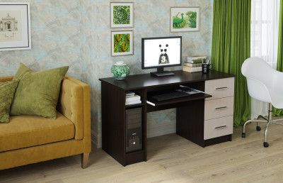 Письменно-компьютерный стол «ПКС-4» Дуб Венге цаво/Дуб Белфорт