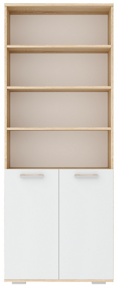 Стеллаж ПКС-8 Дуб Сонома - Белый глянец